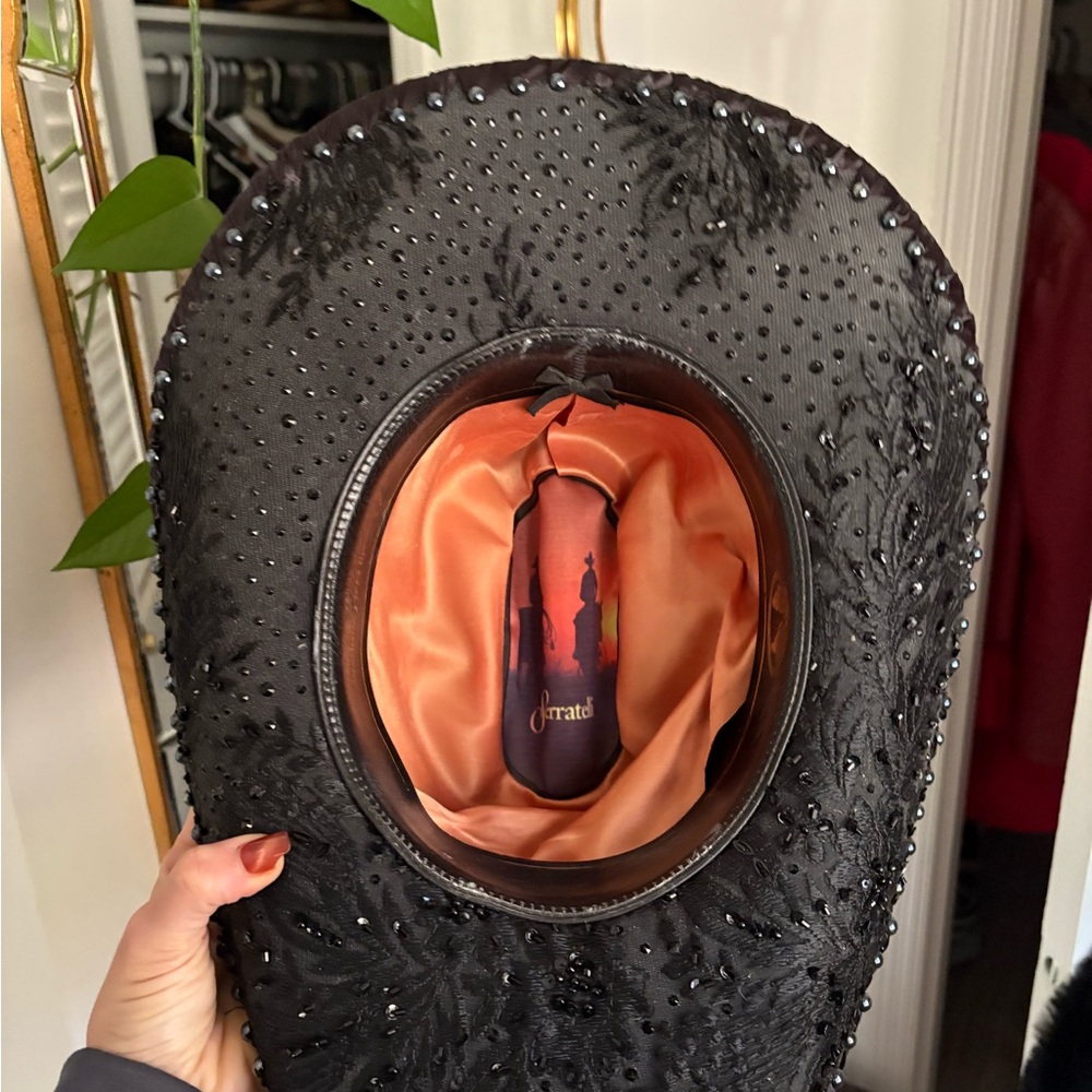 Elegant Black Beaded Women's Hat